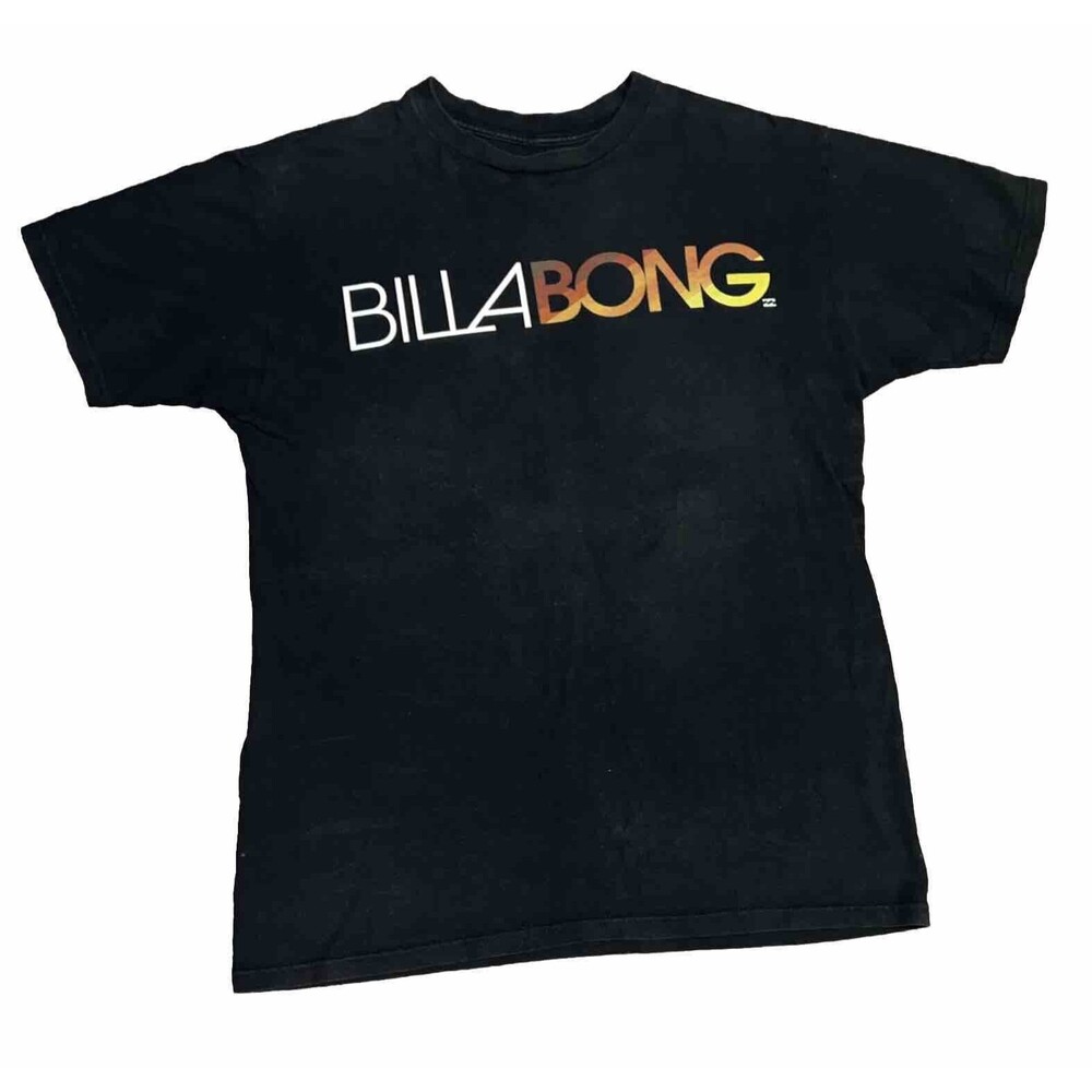 BILLABONG Mens Graphic T-Shirt Top Large Black Multi Color  Cotton